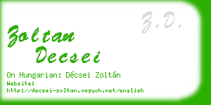zoltan decsei business card