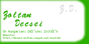 zoltan decsei business card